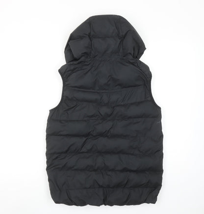 Nike Boys Black Hooded Puffer Gilet 12-13 Years Regular Fit