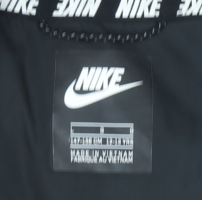 Nike Boys Black Hooded Puffer Gilet 12-13 Years Regular Fit