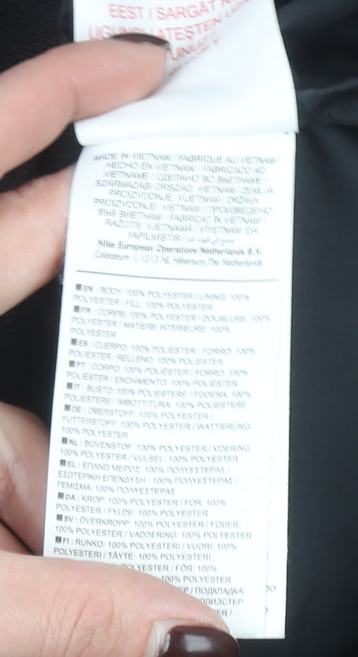 Nike Boys Black Hooded Puffer Gilet 12-13 Years Regular Fit