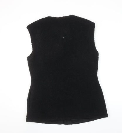 Weekday Women's Black Fleece Waistcoat Size M Sleeveless Lined Vest