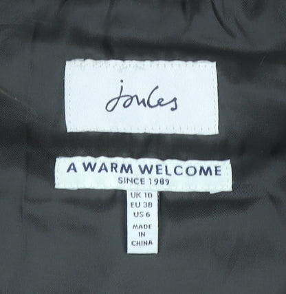 Joules Women's Green Faux Fur Trim Quilted Puffer Waistcoat UK 10