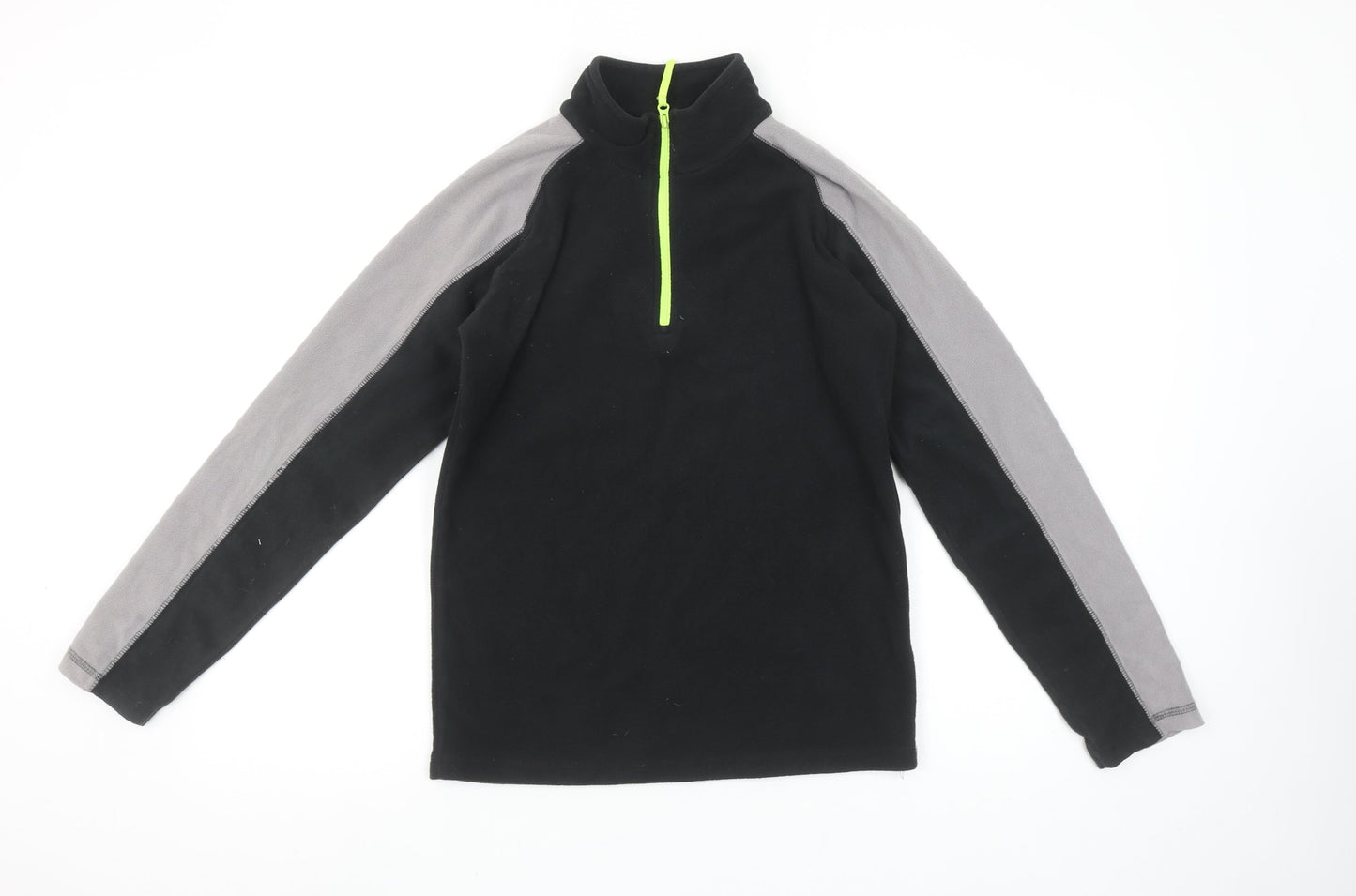 Mountain Warehouse Boys Black Fleece 1/4 Zip Pullover Sweatshirt 11-12 Years