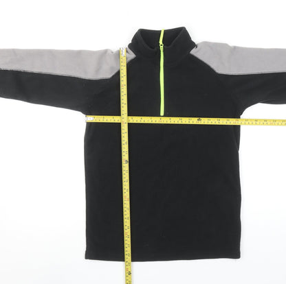 Mountain Warehouse Boys Black Fleece 1/4 Zip Pullover Sweatshirt 11-12 Years