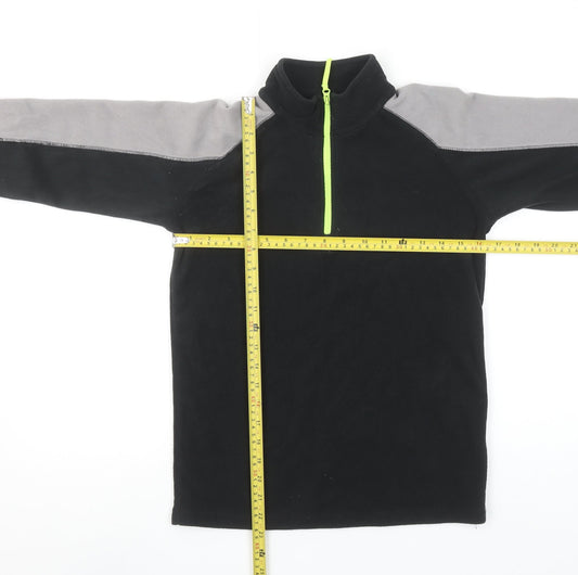 Mountain Warehouse Boys Black Fleece 1/4 Zip Pullover Sweatshirt 11-12 Years