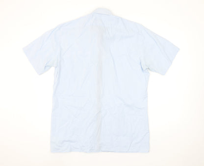 Marvelis Men's Blue Check Short Sleeve Non-Iron Shirt Size 16