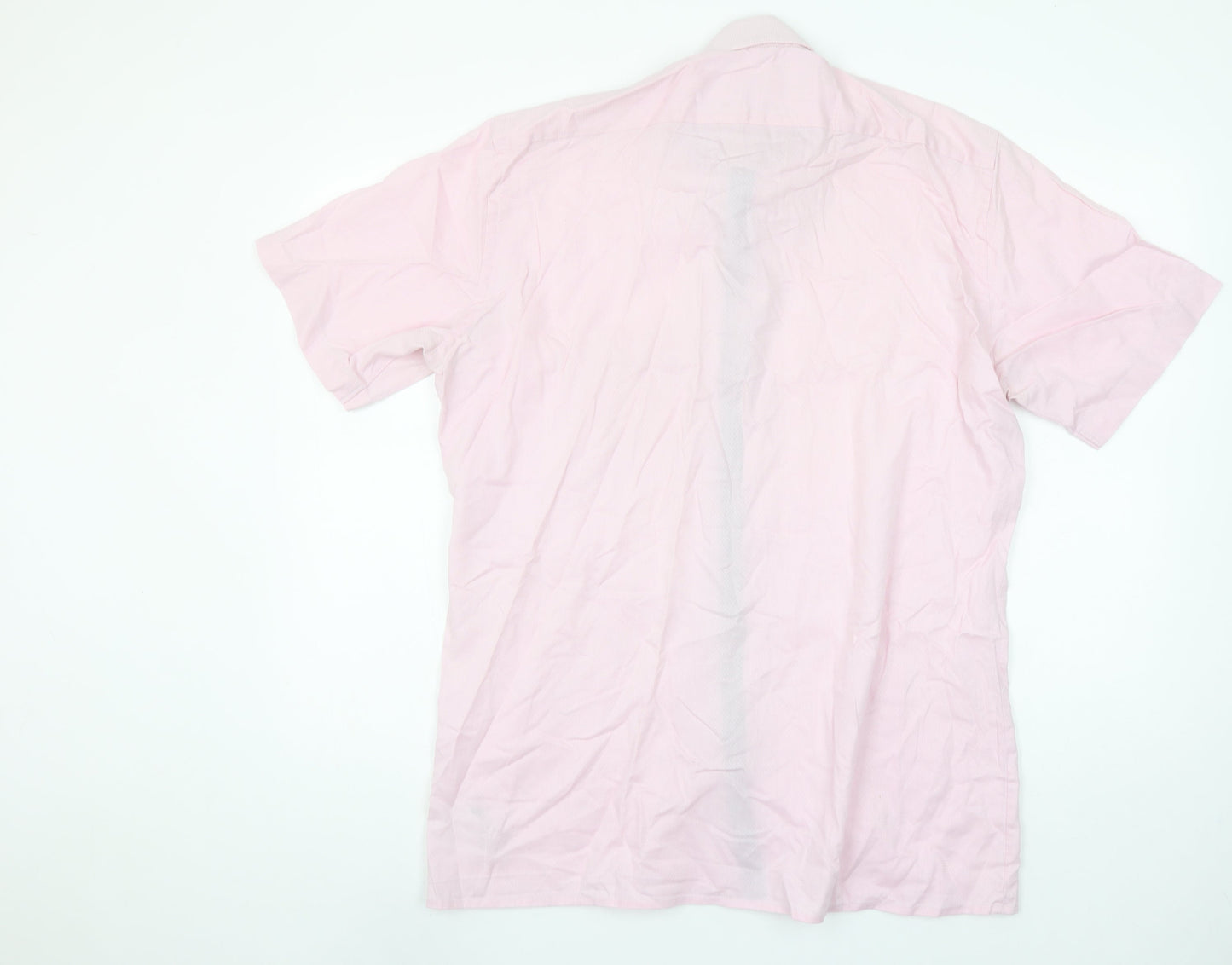 Marvelis Men's Pink Short Sleeve Non-Iron Button-Up Shirt Size 16
