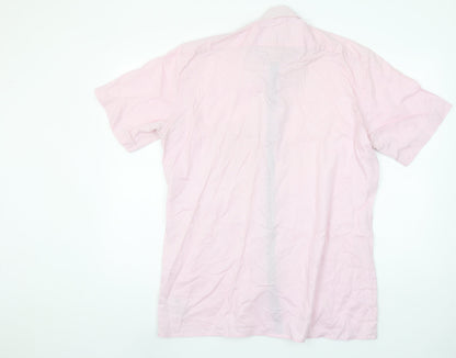 Marvelis Men's Pink Short Sleeve Non-Iron Button-Up Shirt Size 16