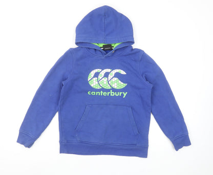 Canterbury Boys Blue Hoodie Age 10 Pullover Cotton Blend Rugby Style