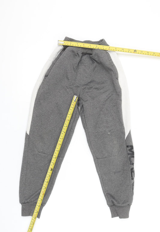 McKenzie Boys Grey Jogger Trousers 8-10 Years Cotton Blend Fleece Pants