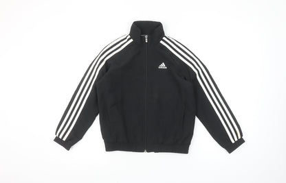 Adidas Boys Black Track Jacket 7 Years Climalite Full Zip Sports Top