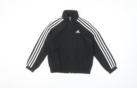 Adidas Boys Black Track Jacket 7 Years Climalite Full Zip Sports Top