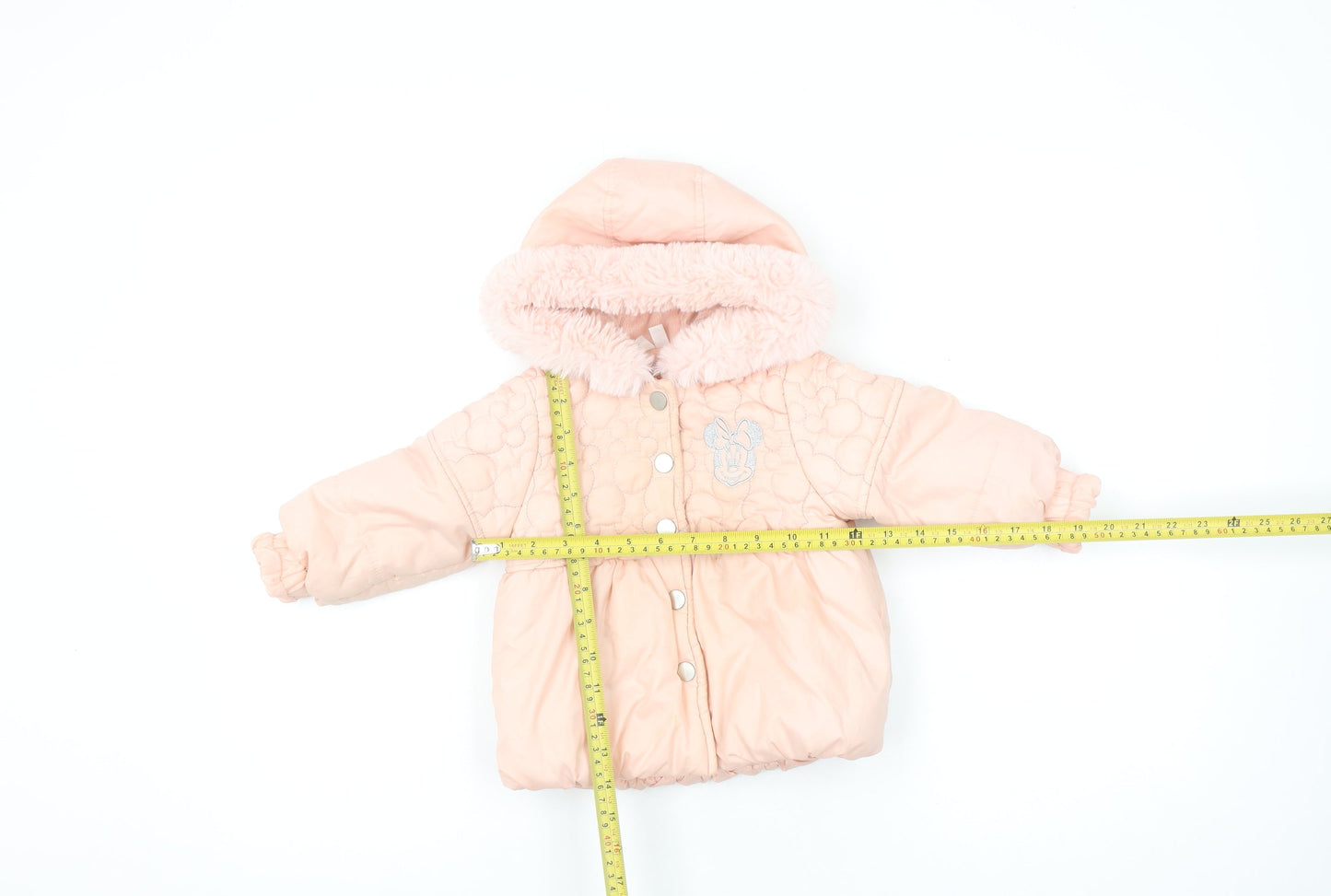 Disney Baby Minnie Mouse Pink Hooded Puffer Jacket 18-24 Months