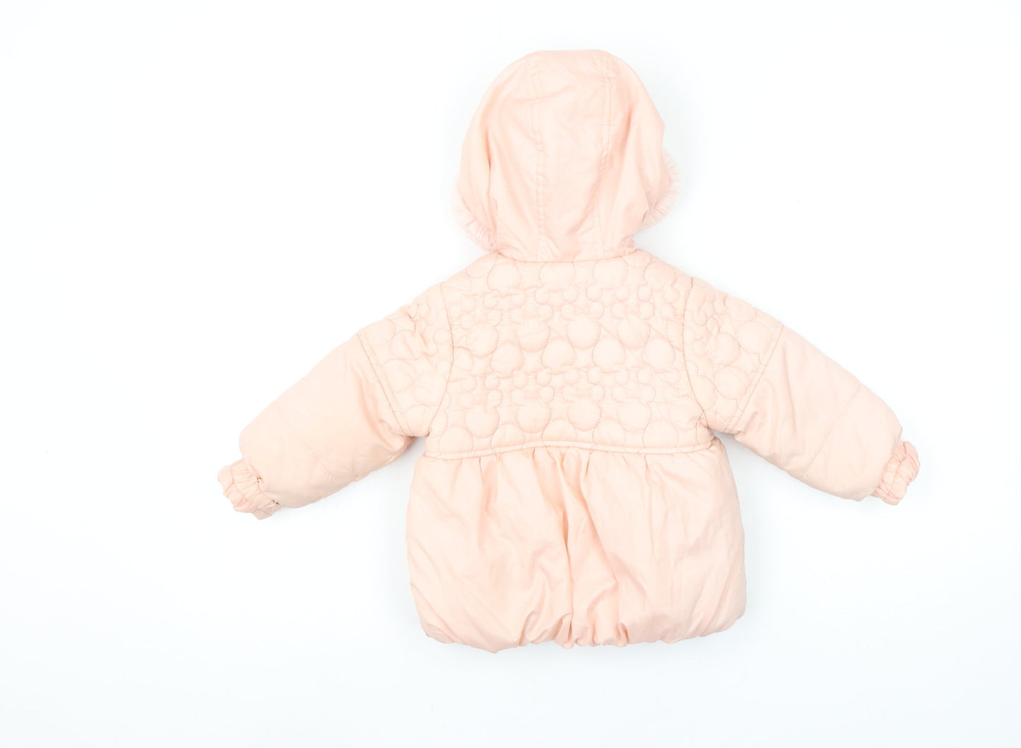Disney Baby Minnie Mouse Pink Hooded Puffer Jacket 18-24 Months