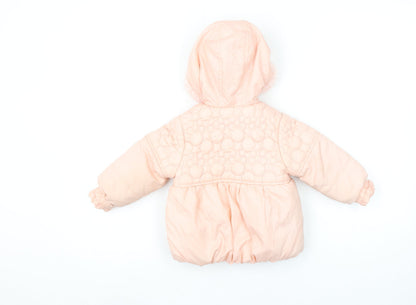 Disney Baby Minnie Mouse Pink Hooded Puffer Jacket 18-24 Months