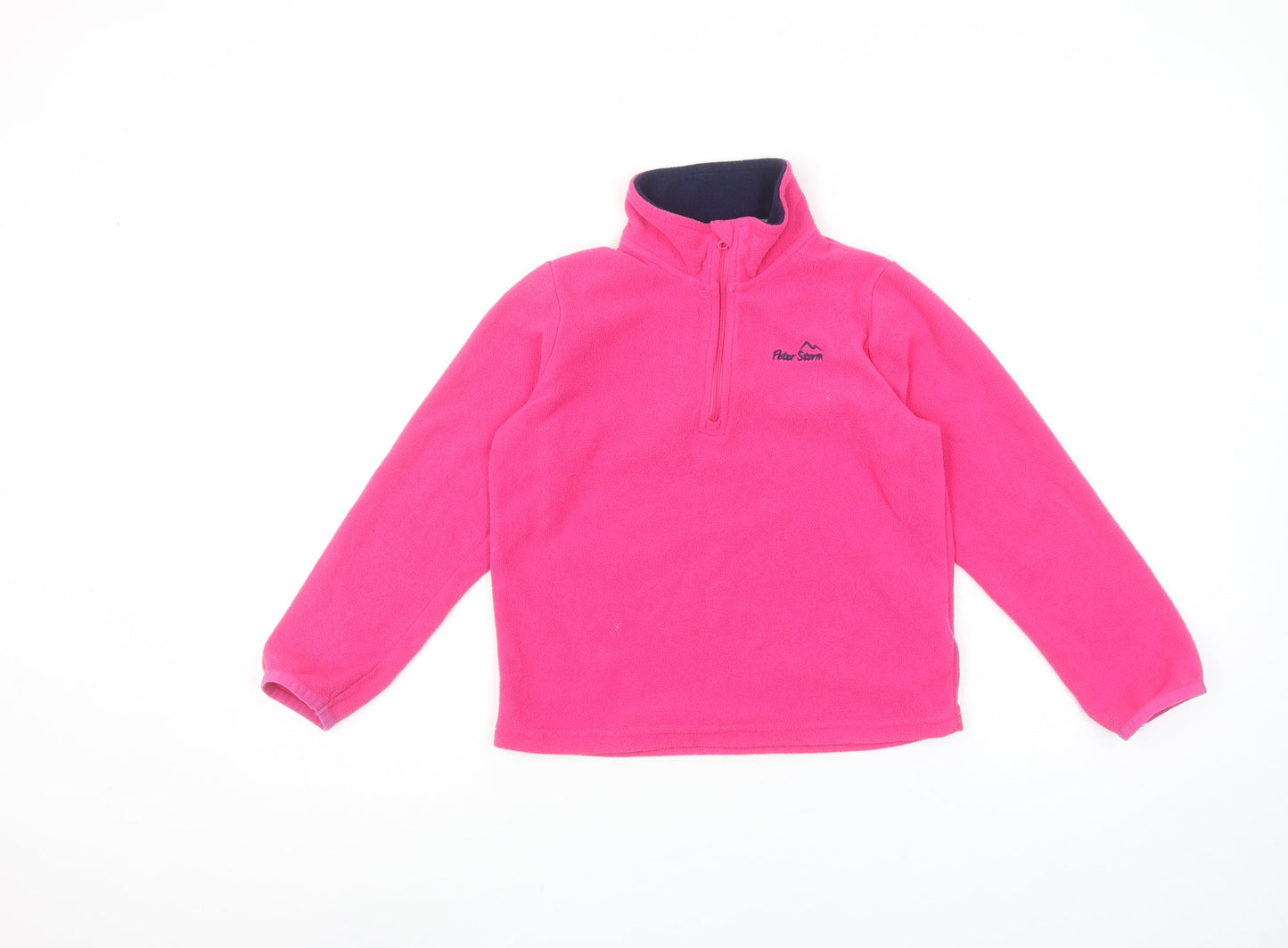 Peter Storm Girls Pink Fleece 1/4 Zip Pullover Sweatshirt 5-6 Years