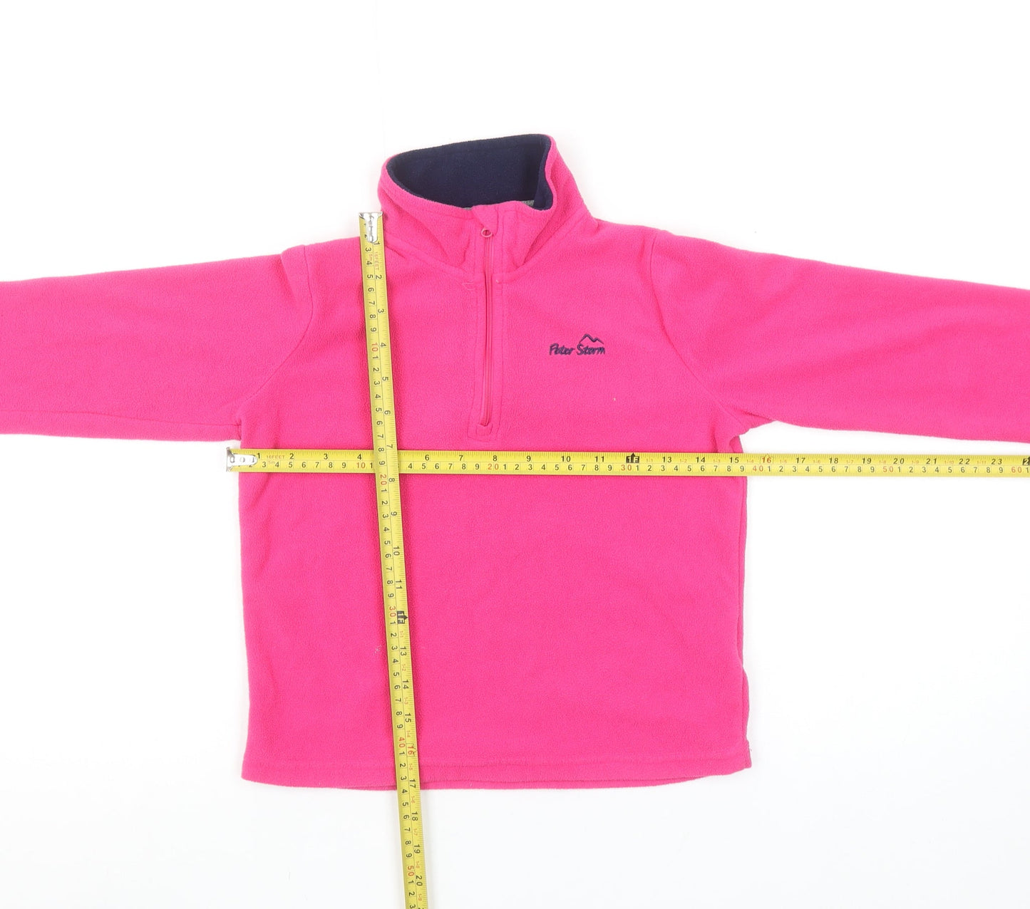 Peter Storm Girls Pink Fleece 1/4 Zip Pullover Sweatshirt 5-6 Years