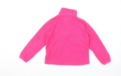 Peter Storm Girls Pink Fleece 1/4 Zip Pullover Sweatshirt 5-6 Years