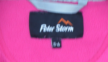 Peter Storm Girls Pink Fleece 1/4 Zip Pullover Sweatshirt 5-6 Years