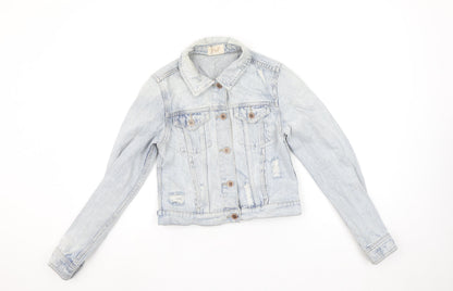 F&F Women’s Blue Denim Cropped Jacket Size 6