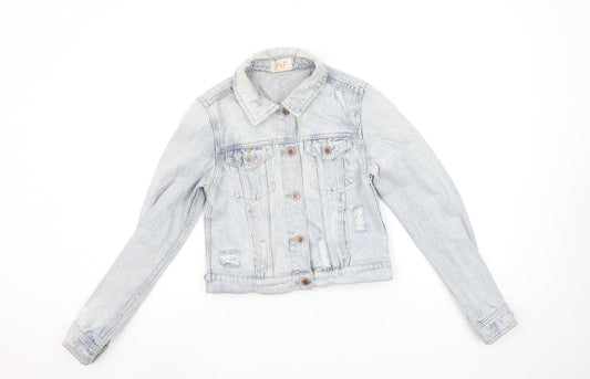 F&F Women’s Blue Denim Cropped Jacket Size 6