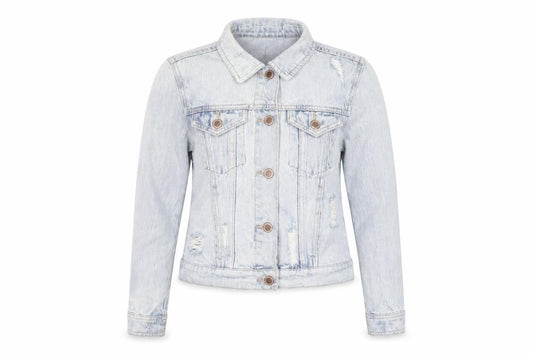 F&F Women’s Blue Denim Cropped Jacket Size 6