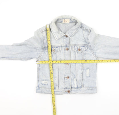 F&F Women’s Blue Denim Cropped Jacket Size 6