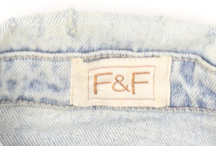 F&F Women’s Blue Denim Cropped Jacket Size 6