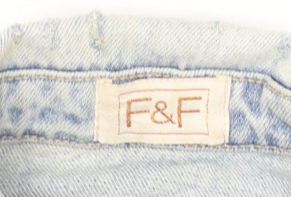 F&F Women’s Blue Denim Cropped Jacket Size 6