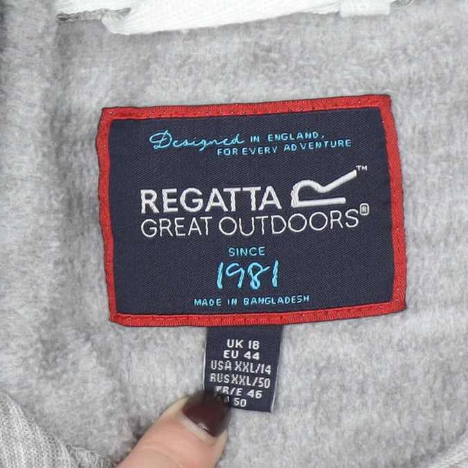 Regatta Womens Grey Hooded Pullover Hoodie Size 18 Polyester