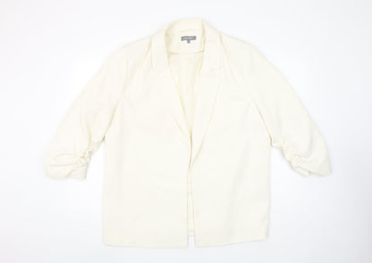 Principles Women Ivory Size 16 Long Sleeve Single-Breasted Blazer