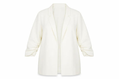 Front view of Principles Women Ivory, size 16, Long Sleeve Single-Breasted Blazer