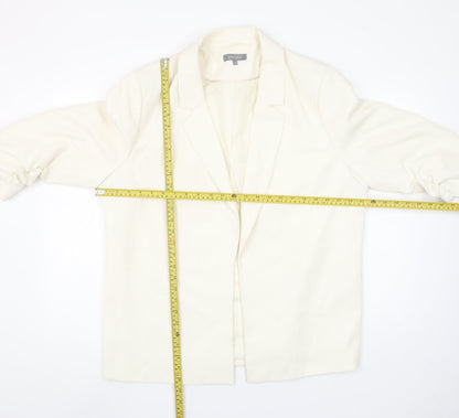 Principles Women Ivory Size 16 Long Sleeve Single-Breasted Blazer