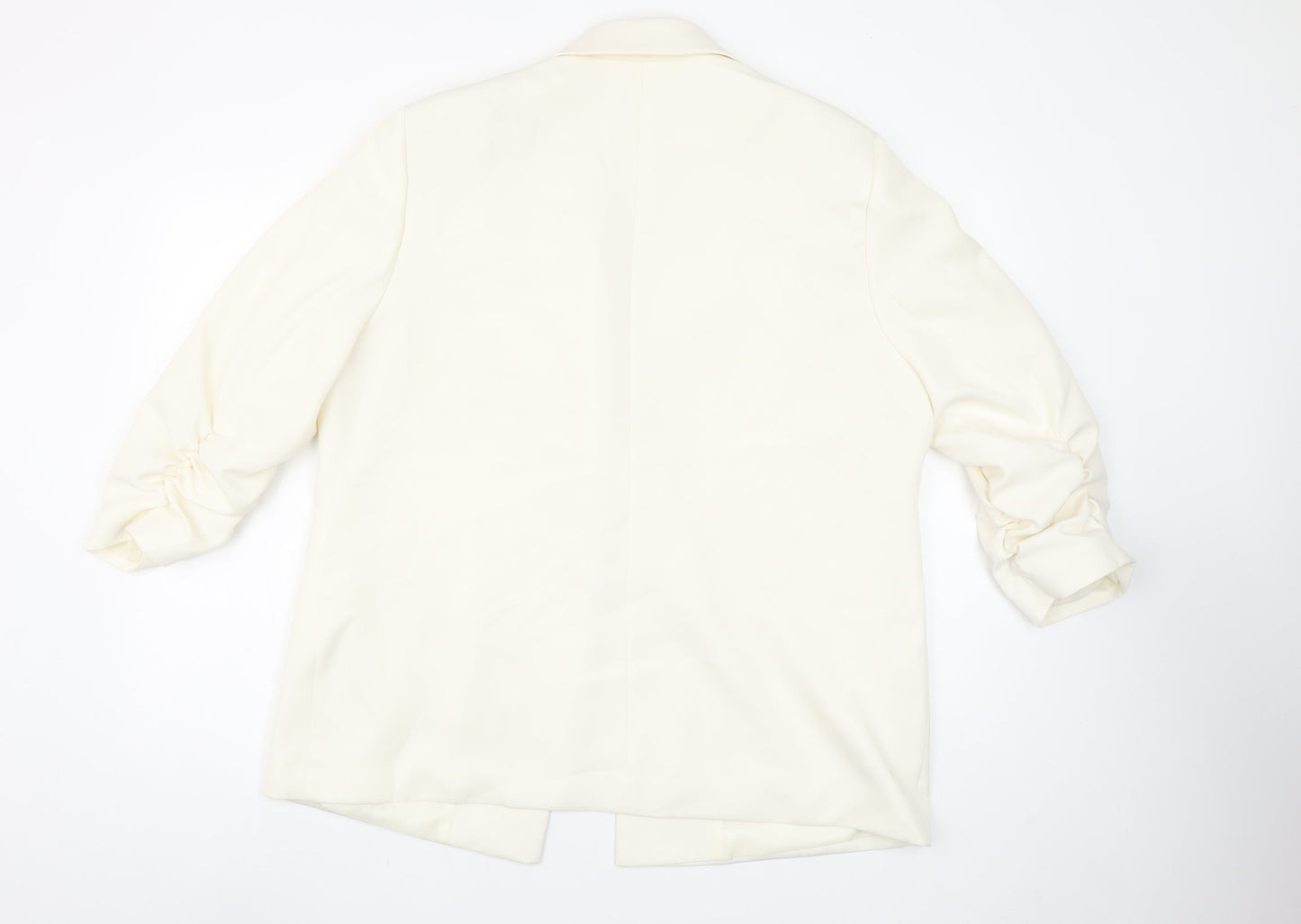 Principles Women Ivory Size 16 Long Sleeve Single-Breasted Blazer