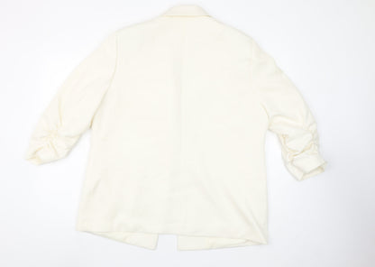 Principles Women Ivory Size 16 Long Sleeve Single-Breasted Blazer