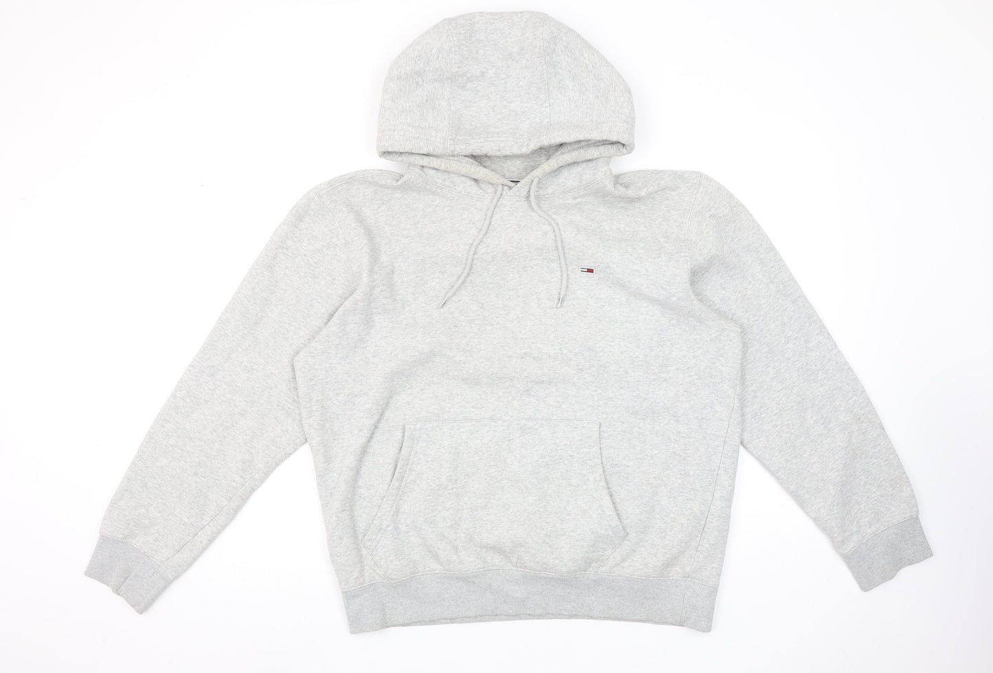 Tommy Jeans Men's Grey Pullover Hoodie L Regular Fit Classic Style