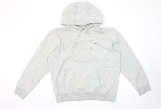 Tommy Jeans Men's Grey Pullover Hoodie L Regular Fit Classic Style