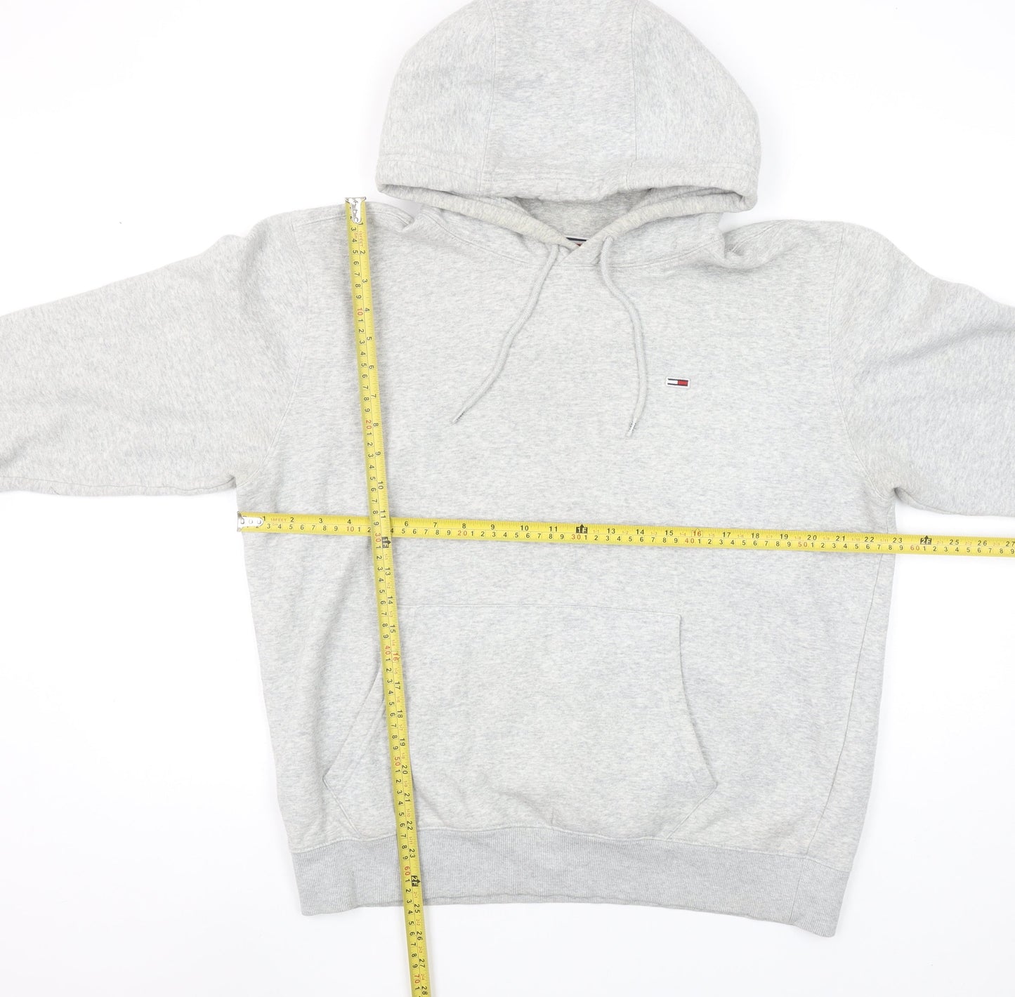 Tommy Jeans Men's Grey Pullover Hoodie L Regular Fit Classic Style