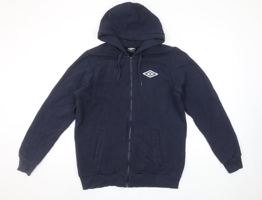 Umbro Mens Blue Full Zip Hoodie Size L Sportswear