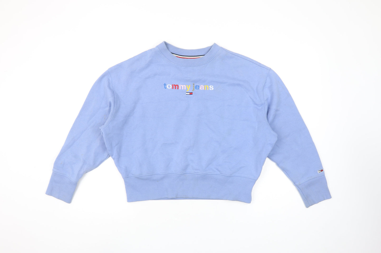 Womens UK Size XS Tommy Jeans Blue Pullover Sweatshirt
