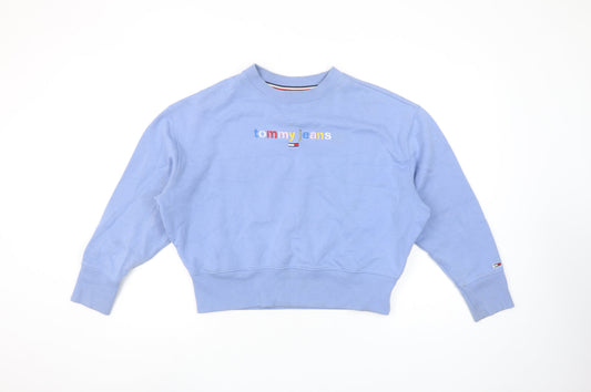 Womens UK Size XS Tommy Jeans Blue Pullover Sweatshirt