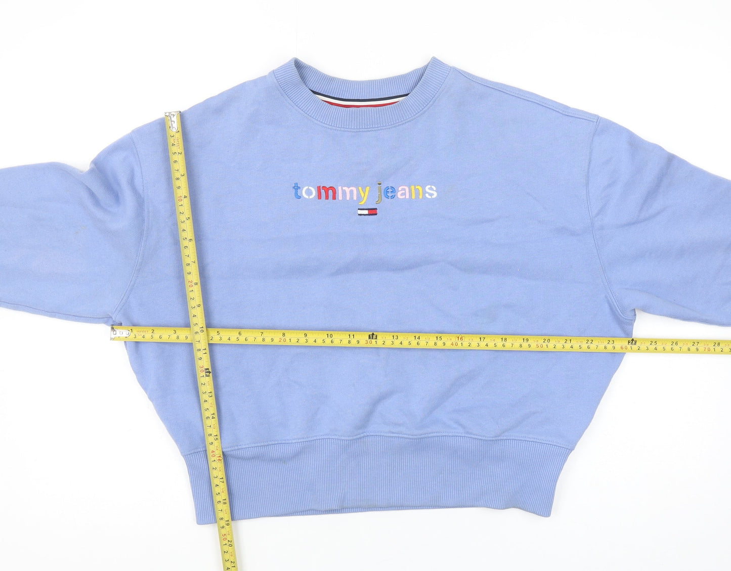 Womens UK Size XS Tommy Jeans Blue Pullover Sweatshirt