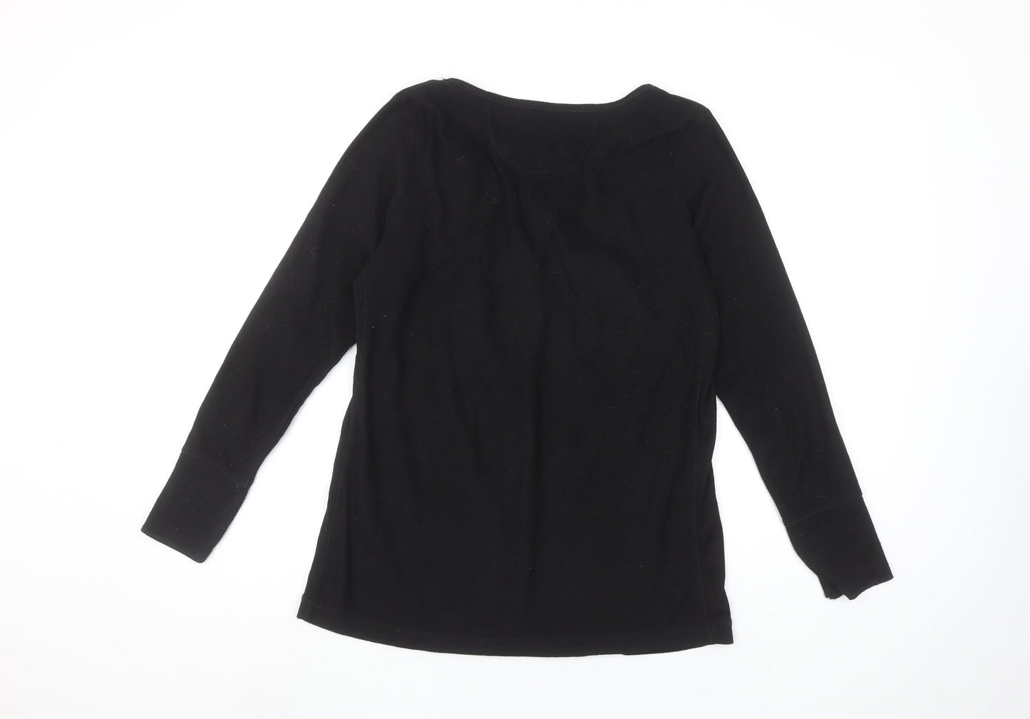 DKNY Women’s Black Long Sleeve V-Neck Basic Jersey Top Size S