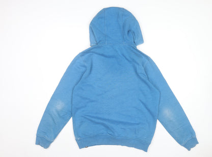 Animal Men's Blue Pullover Hoodie Size S Regular Fit Fleece Cotton Blend