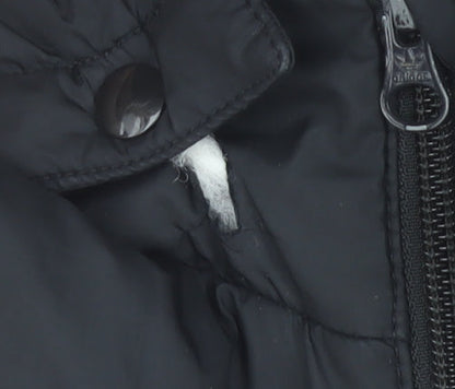 Adidas Boys Black Hooded Puffer Jacket 14-15 Years Winter Coat