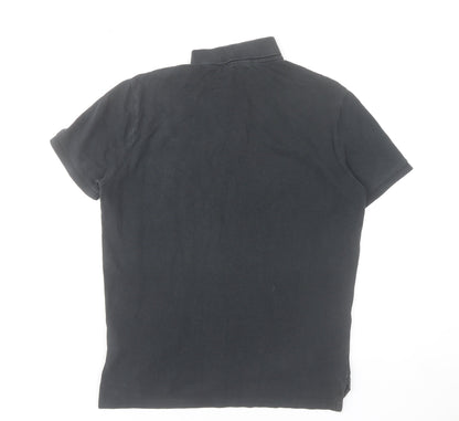 Ralph Lauren Men's Black Polo Shirt Medium Slim Fit 100% Cotton