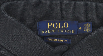 Ralph Lauren Men's Black Polo Shirt Medium Slim Fit 100% Cotton
