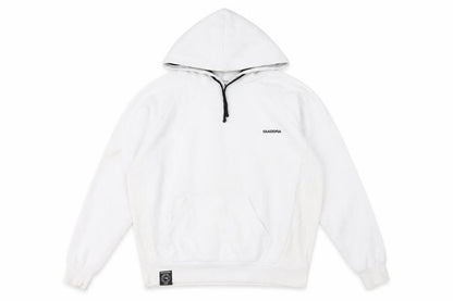 Diadora Men's White Small Pullover Hoodie with Logo - Very Good