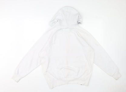 Diadora Men's White Small Pullover Hoodie with Logo - Very Good