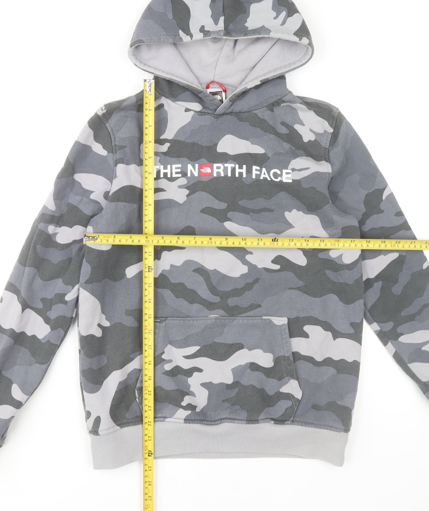 The North Face Boys Grey Camouflage Pullover Hoodie XL Cotton