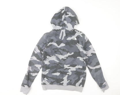The North Face Boys Grey Camouflage Pullover Hoodie XL Cotton